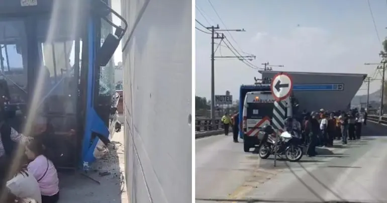 Choca unidad del trolebús elevado en Iztapalapa; hay 10 heridos