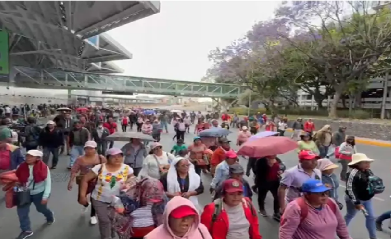 Maestros de la CNTE se retiran del AICM tras más de 6 horas; regresan al Zócalo