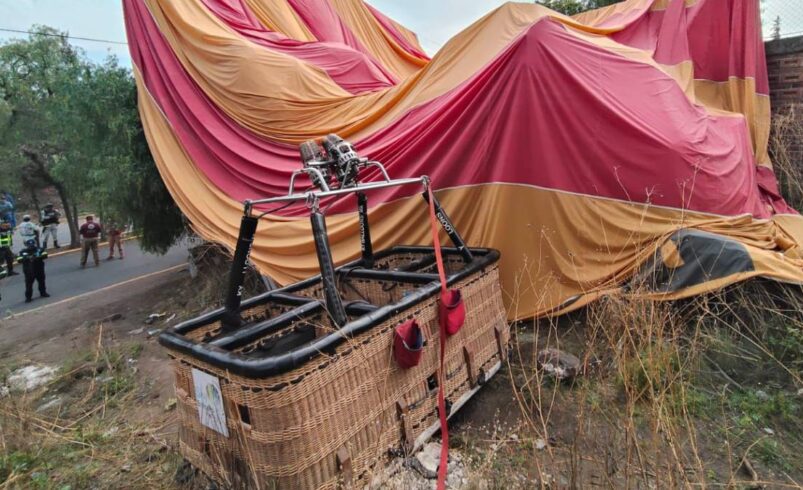 ¡Sustazo en San Martín de las Pirámides! Globo aerostático se desploma; hay 12 heridos